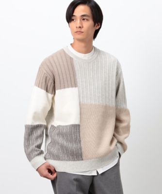 パッチワーク風 クルーネックニット（4771KO06） | COMME CA