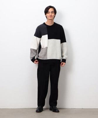 KAPITAL メンズニットパッチワーク 七分袖 トップス KAPITAL メンズニットパッチワーク 七分袖 トップス Kapital 5G Wool