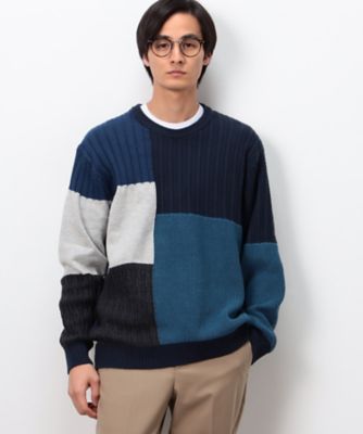 パッチワーク風 クルーネックニット（4771KO06） | COMME CA