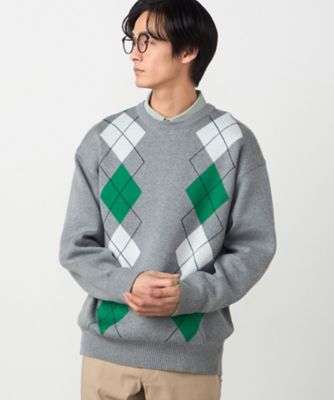 アーガイル柄 クルーネックプルオーバー（4771KO09） | COMME