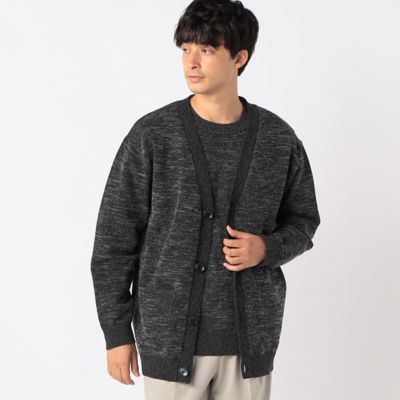 ＜COMME CA ISM (Men)＞メランジ編み　Ｖネックカーディガン（４７７２ＫＡ１４）