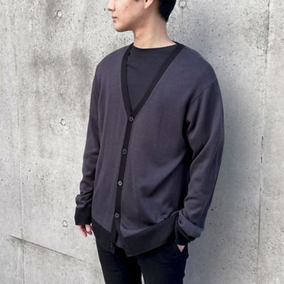 ＜COMME CA ISM (Men)＞【セットアイテム】ハイゲージ　ハイカラー　Ｖネック　ニットカーディガン＋Ｔシャツ（４７７２ＫＥ０８）