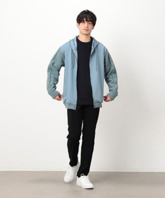 ダンボールニット×ニット コンビジップパーカー（4772KK06