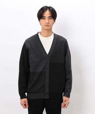 美品 COMMEdesGARCONS ニット ウール チェック切り替え ドット柄 チェック柄ジャカードカーディガン（4772KM12） | COMME