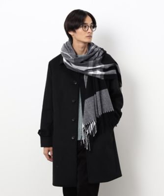 COMME des GARCONS ウール チェック 切替 大判ストール ツイル チェック柄 ストール（4782RM04） | COMME CA ISM (Men