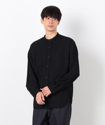 ダイヤ柄ジャカード バンドカラーシャツ（4792IK01） | COMME