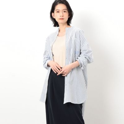＜COMME CA ISM (Women)＞オーバーサイズ　ストライプシャツ（５２１５ＨＣ７４）
