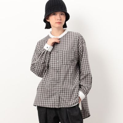 ＜COMME CA ISM (Women)＞クレリック風　スモールチェック　シャツ（５２１５ＨＥ７２）