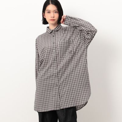 ＜COMME CA ISM (Women)＞スモール　チェック　ビックシャツ（５２１５ＨＥ７３）
