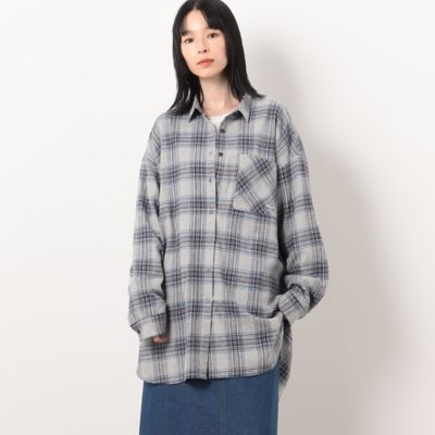 ＜COMME CA ISM (Women)＞ネルチェック　ＢＩＧシャツ（５２１５ＨＥ７５）