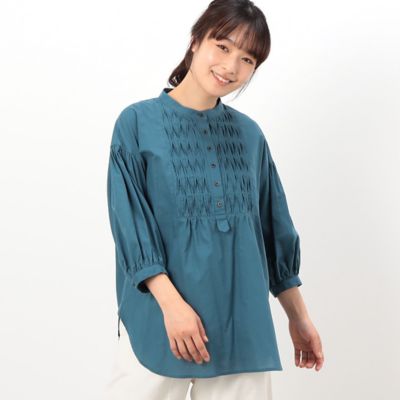【試着のみ】ダーマコレクション スモッキング ギャザー ブラウス 大きいサイズ スモッキング ブラウス（5215HG78） | COMME CA ISM