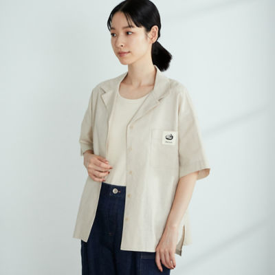 ＜COMME CA ISM (Women)＞綿麻　開襟シャツ（５２１５ＨＹ７６）