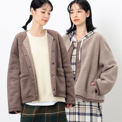 ＜COMME CA ISM (Women)＞《リバーシブル》　フェイクムートン　ブルゾン（５２２１ＢＡ７１）