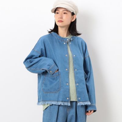 ＜COMME CA ISM (Women)＞デニムバンドカラーフリンジブルゾン（５２２１ＢＣ７０）