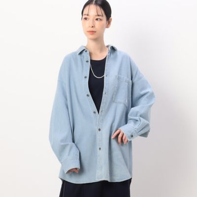 ＜COMME CA ISM (Women)＞デニム　ボーイフレンド　シャツブルゾン（刺繍あり）（５２２１ＢＧ８０）