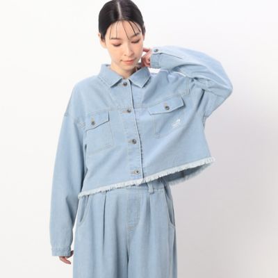 ＜COMME CA ISM (Women)＞デニム　クロップド丈　ブルゾン（刺繍あり）（５２２１ＢＧ８１）