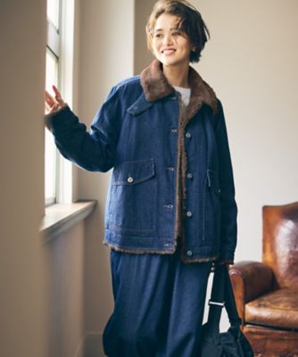 ＜COMME CA ISM (Women)＞ボアデニムブルゾン（５２２１ＢＭ７５）