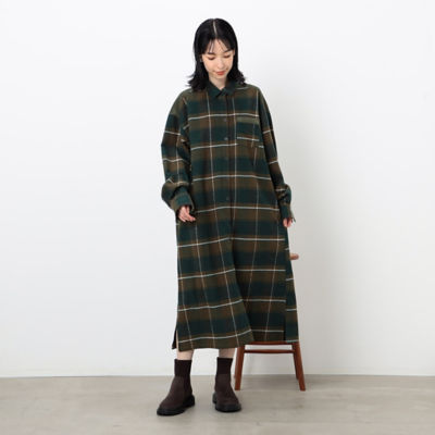 ＜COMME CA ISM (Women)＞チェック柄　シャツワンピース（５２３１ＯＡ７３）