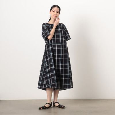 前後２ＷＡＹ　半袖チェックアッパッパ　ワンピース（５２３１ＯＧ７５）