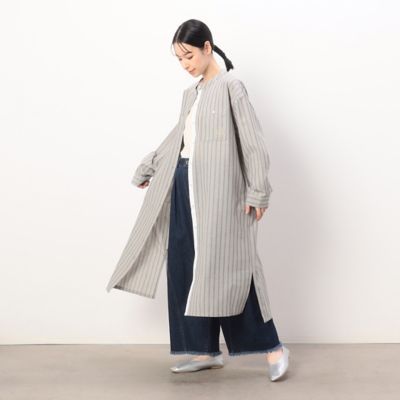 ＜COMME CA ISM (Women)＞２ＷＡＹ　イージーケア　ストライプ　シャツワンピース（５２３１ＯＧ７９）