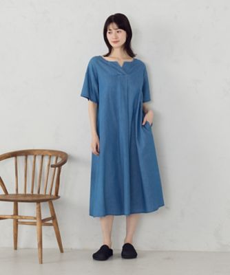 ＜COMME CA ISM (Women)＞デニム　半袖アッパッパ（５２３１ＯＯ７４）