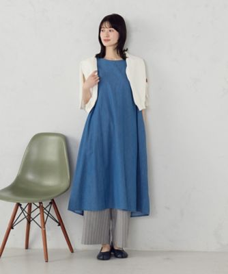 ＜COMME CA ISM (Women)＞デニム　ノースリーブアッパッパ（５２３１ＯＯ７５）