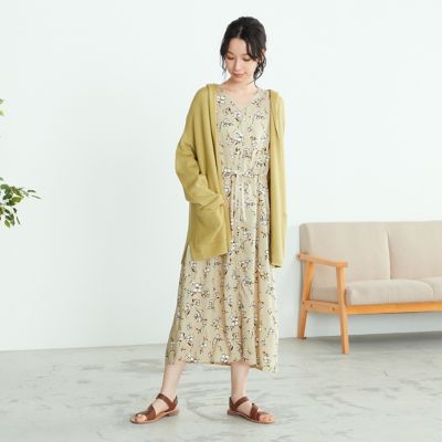 フラワープリント ノーカラー ロング シャツワンピース ５２３１ｏｐ７３ 三越伊勢丹オンラインストア 公式