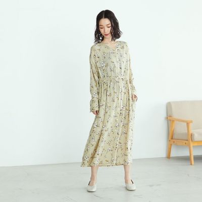フラワープリント ノーカラー ロング シャツワンピース ５２３１ｏｐ７３ 三越伊勢丹オンラインストア 公式
