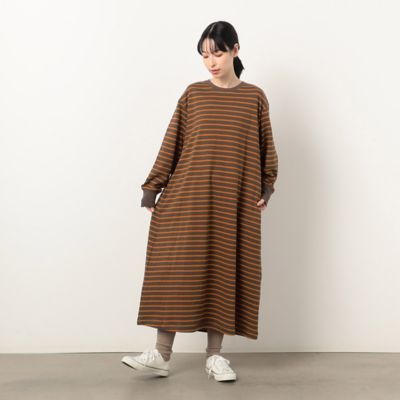 ＜COMME CA ISM (Women)＞ボーダースウェット　ロングワンピース（５２３４ＯＥ７０）
