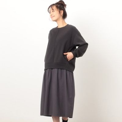 ＜COMME CA ISM (Women)＞裏起毛ドッキング　ワンピース（５２３４ＯＥ７３）