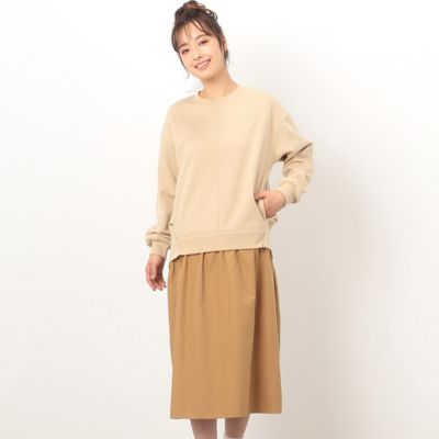 23AW バーニーズニューヨーク ツイード ドッキングワンピース プリーツ 23AW バーニーズニューヨーク ツイード ドッキングワンピース