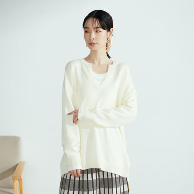 ＜COMME CA ISM (Women)＞【セットアイテム】チュニック丈　ニット＆長袖Ｔシャツ（５２３６ＫＹ７０）