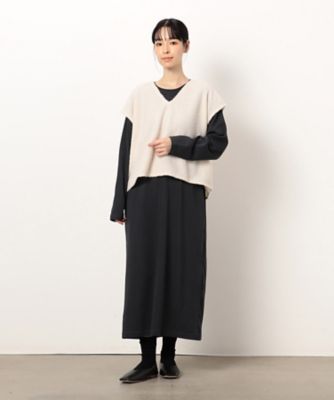 ＜COMME CA ISM (Women)＞【セットアイテム】　ボアベスト＋ワンピース（５２３６ＯＩ７１）