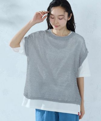 ＜COMME CA ISM (Women)＞【セットアイテム】メッシュニットベスト＋Ｔシャツ（５２３９ＫＯ７０）