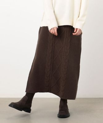 ＜COMME CA ISM (Women)＞アラン柄ニットスカート（５２５０ＦＡ７６）