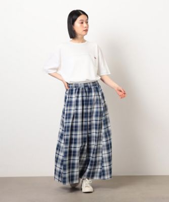 WEB限定】 チェック ❇️ ❇️45rpm スカート インディゴ 茶系