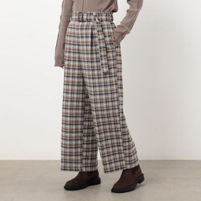 ＜COMME CA ISM (Women)＞チェックワイドパンツ（５２５２ＰＡ８１）