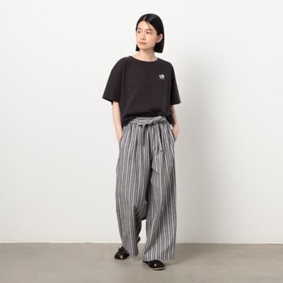 綿麻 ストライプ ワイドパンツ（5252PC79） | ファッション 