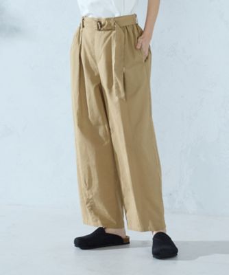 コットンリネンベルト付きパンツ／セットアップ対応（5252PO76
