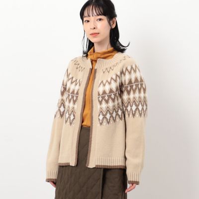 フェアアイル柄求心編みカーディガン（５２５７ＫＡ７２）