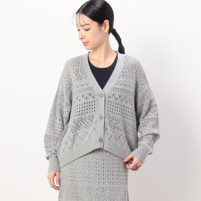 透かし編み　ニットカーディガン（５２５７ＫＧ７１）
