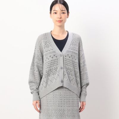透かし編み　ニットカーディガン（５２５７ＫＧ７１）