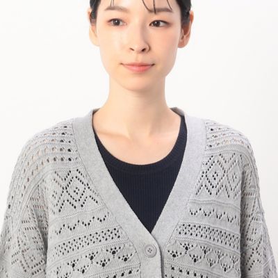 透かし編み　ニットカーディガン（５２５７ＫＧ７１）