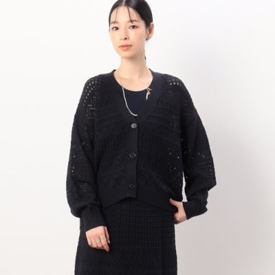 透かし編み　ニットカーディガン（５２５７ＫＧ７１）