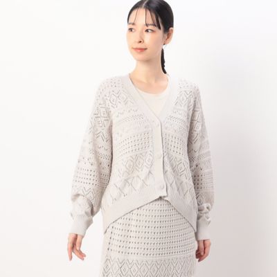 透かし編み　ニットカーディガン（５２５７ＫＧ７１）
