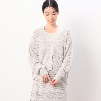 透かし編み　ニットカーディガン（５２５７ＫＧ７１）