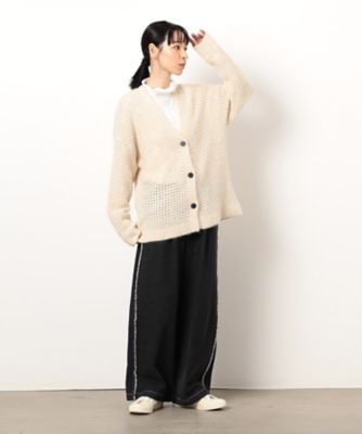 【PINK】【別注】<Charcoal>メッシュ Vネック カーディガン BEAUTY&YOUTH UNITED ARROWS - 【PINK】【別注】<Charcoal>メッシュ V
