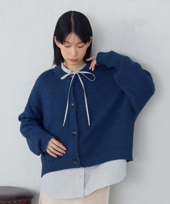 新品▷KBF＊ハンドニットカーディガン   ブルーミックス KBF - 新品▷KBF＊ハンドニットカーディガン ブルーミックスの通販 by