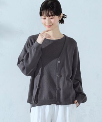 KAPITAL KOUNTRY IDG リネン 刺し子 ニット カーディガン コットンリネン ニットカーディガン（5257KO71） | COMME CA