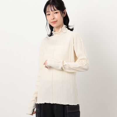 ＜COMME CA ISM (Women)＞ランダムリブ　ハイネック　カットソー（５２６８ＣＣ７１）